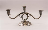 Antique Silver-plated Triple Candelabra