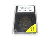 1817 U.S. large cent, 15 stars, G-4