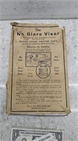 The No Glare Visor, Antique Visor, Collectible,
