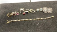 .925 and Sterling marked jewelry: total weight