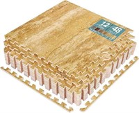 48SqFt. WoodGrain Floor FoamMat Interlocking 3/8Ih