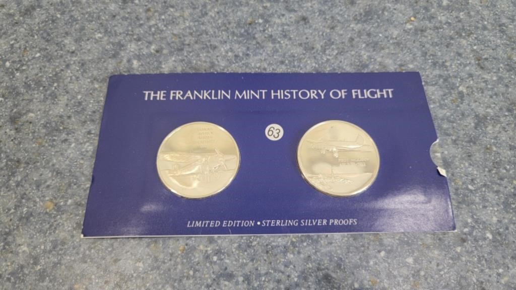 2 sterling 1oz silver proof coins