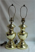 Pair of Brass Table Lamps 24"H