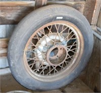 Antique iron spoke wheel