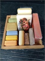Small Wooden Box of Decorative Soaps