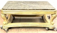 Huffman Koos Classical Marble Top Coffee Table