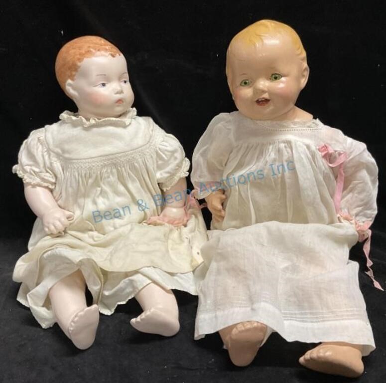 Antique composite doll and other