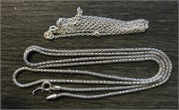 (2) Scrap Sterling Silver Chains