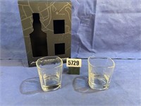 Jack Daniels Old No. 7, 2 Rocks Glasses, & Box