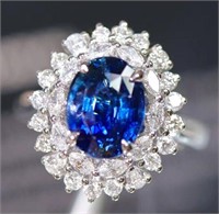 3ct Sri Lankan sapphire ring in 18k gold