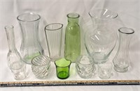 Glass Vases/Candle Holders Lot