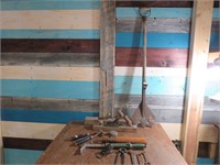 ANTIQUE WOOD PLANERS & HAND HAY CUTTER