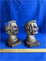 Cast Iron Lincoln Bookends