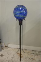 Yard Decor - globe on metal stand