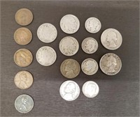 Lot of Silver Coins & More. 3 Indian Head