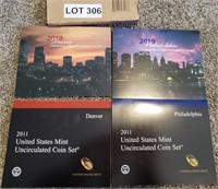 2010 & 2011 US Mint Uncirculated Coin Set**