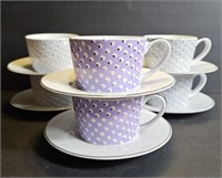 Indigo Branded Cups & Saucers (6)