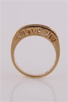 14kt Yellow Gold and Diamonds "I Love You" Ring
