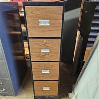 Black/brown 4 drawer file cabinet