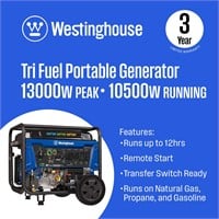 Westinghouse 10500W Tri Fuel Generator
