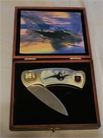 jet fighter folding knive in box
