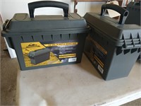 Two plastic 30 cal ammo boxes