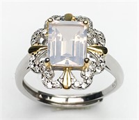 Natural Rock-crystal Ring 925 silver