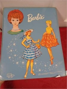 barbie carrier with vintage dolls