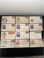 Large lot (12) first day cover post marked 1930’s