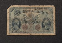 GERMAN BANK NOTE - 5 MARK