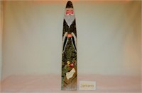 Tall Santa tole painted sign