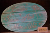 "make a wish" sign turquoise/white