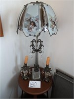 3 pc Lamp and Candle Stick Set