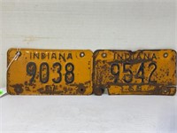 1957 & 1959 INDIANA MOTORCYCLE LICENSE PLATES