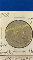 1952 Silver Franklin half dollar- VF