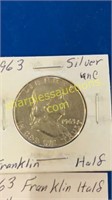 1963 Franklin silver half dollar-UNC