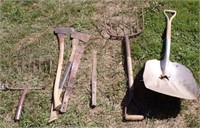 Silage Fork,  Axes, Misc.