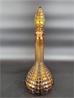 Vintage Amber Empoli Italian Genie Bottle