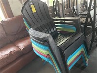 ASSORTED COLOR PLASTIC ADIRONDACK CHAIRS