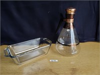 Glass bread pan & glass &bronze decanter