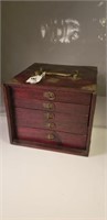 Cherry Wooden Box 5 Drawer with Handle