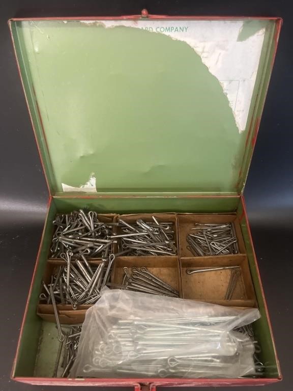 Large Lot of Cotter Keys in Metal Box