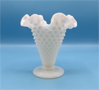 Vintage Fenton Double Crimped Footed Vase