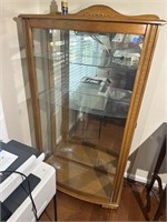 Oak & Glass Shelf Curio Cabinet