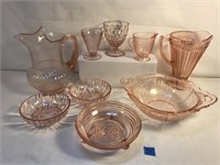 Vintage Pink Depression Glass Household Items