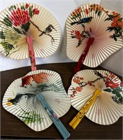 Vintage Asian hand fold out fan