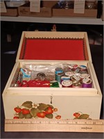 Hand Crafted Wooden Sewing Box. Loaded.