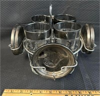 Vintage High Ball Glasses and Coasters
