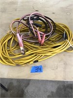 100 FT.  EXTENSION CORD,  JUMPER CABLES