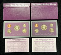 1988 & 1989 US Proof Sets in Boxes